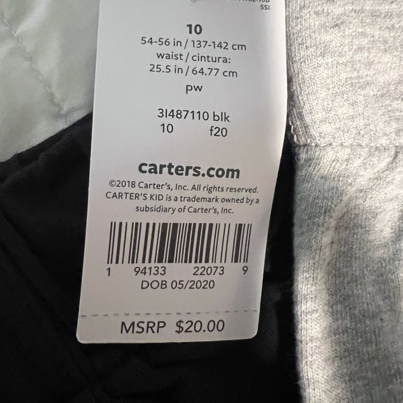 Carters NWT black joggers and 1 Gray joggers 1 x cotton - Picture 2 of 4